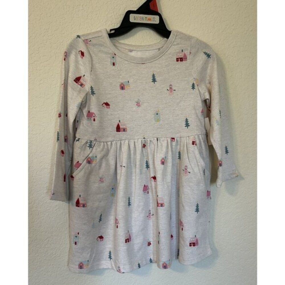 NTW Girls Garanimals 1 Piece Dress Winter Cream Pockets Size 2T